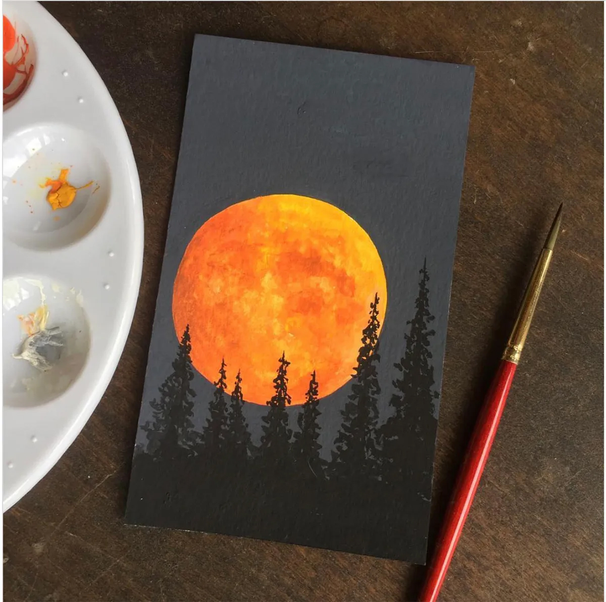 نقاشی درخت پاییزی ساده