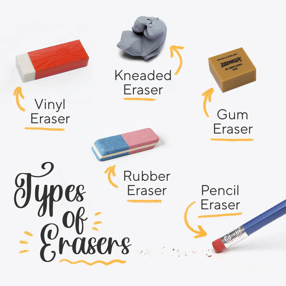 Kawaii Pencil Shape Eraser Professional Pencil Erasers for Drawing