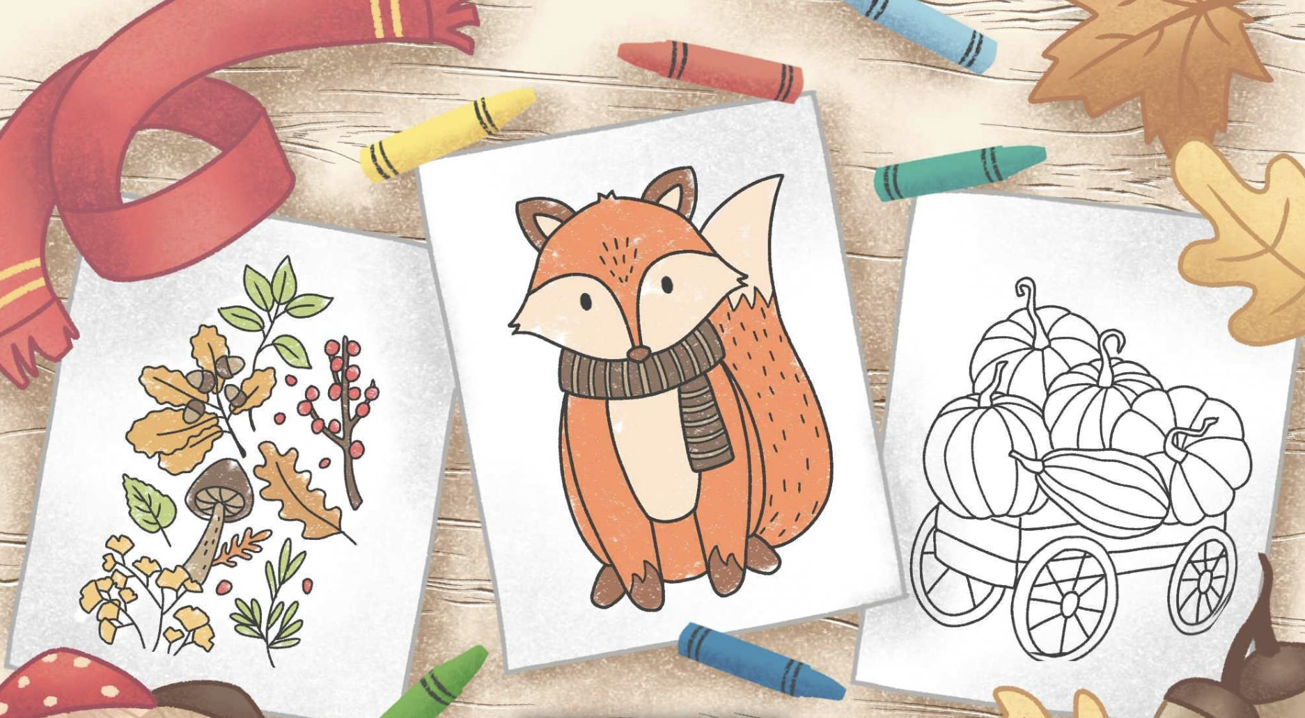 نقاشی درخت پاییزی ساده