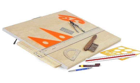 مداد و ابزارهای مورد نیاز برای کار روی تخته رسم 